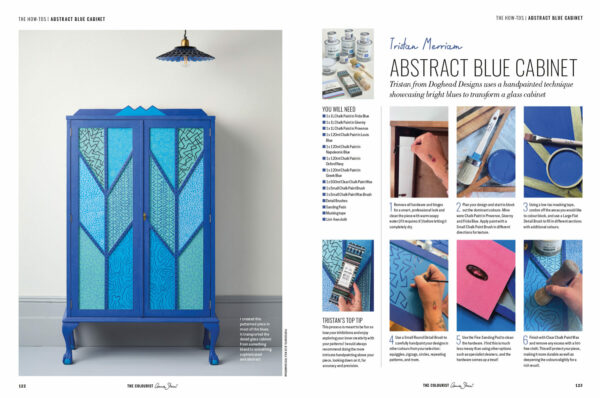 Beispielseiten mit Möbelarbeiten des Magazins Colourist Nr. 11 von Annie Sloan