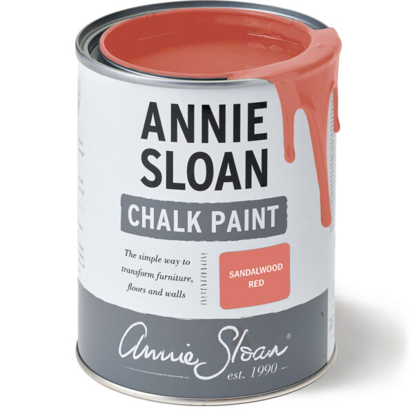 Farbdose groß und offen mit der Kreidefarbe Chalk Paint im Farbton Sandalwood Red von Annie Sloan